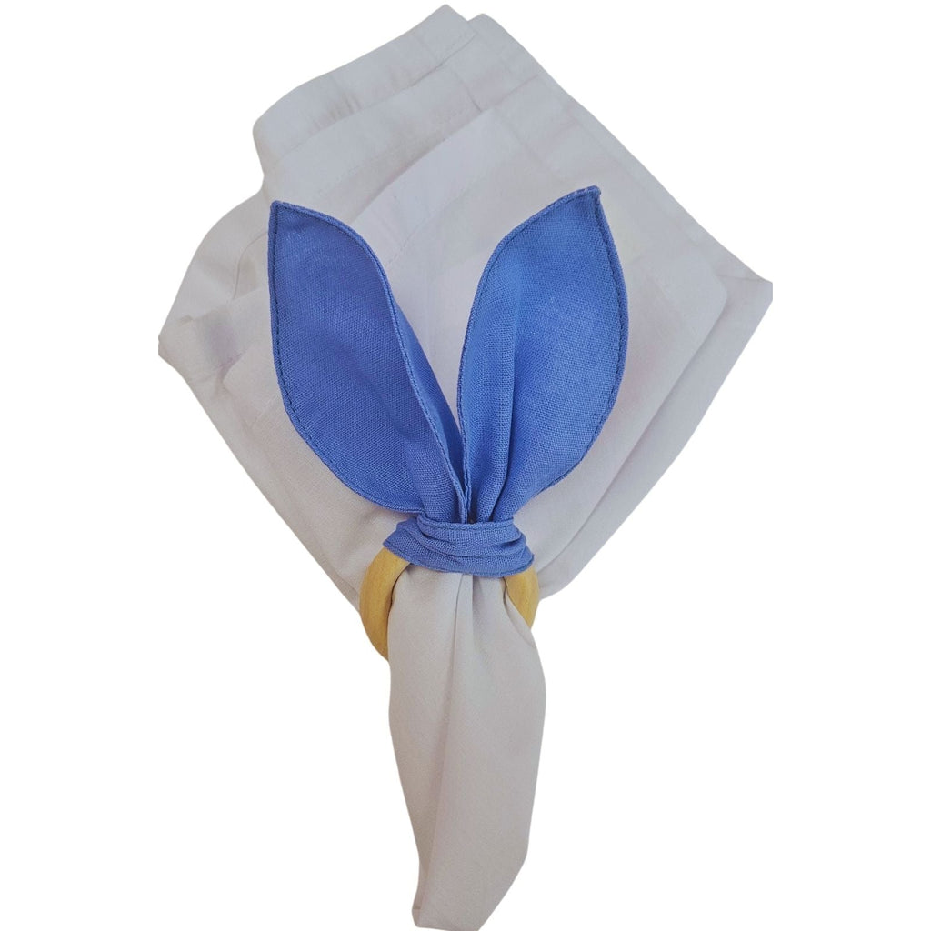 Maison Charlo | Easter Set of 4 Charm Blue Bunny Ears Napkin Rings | Dining Table Decor-3