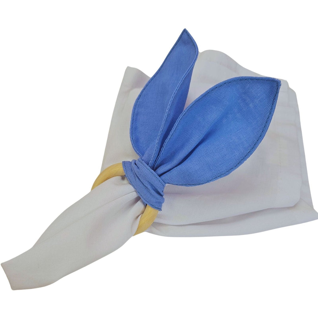 Maison Charlo | Easter Set of 4 Charm Blue Bunny Ears Napkin Rings | Dining Table Decor-4