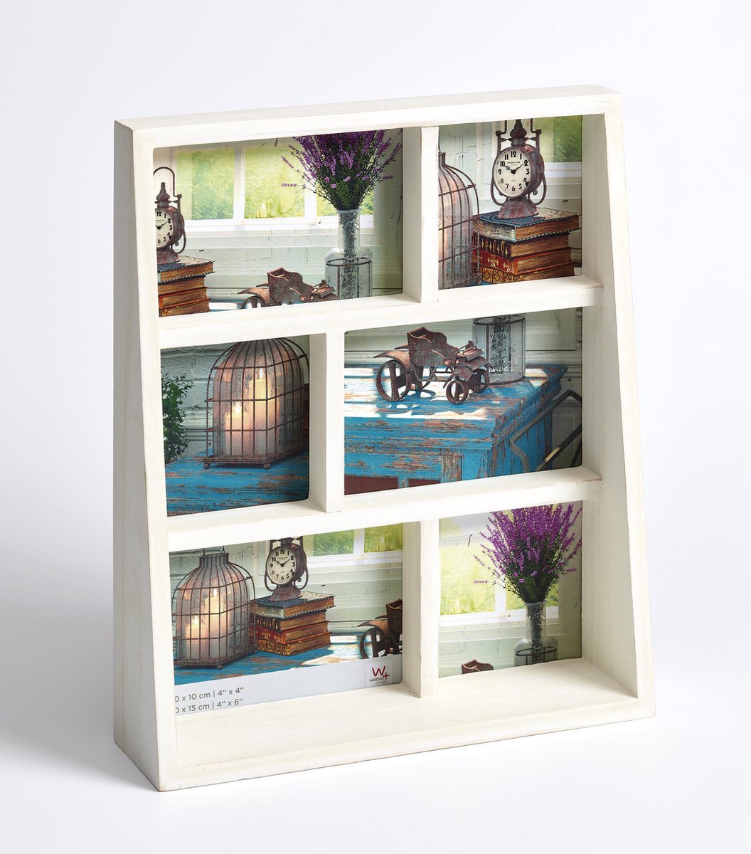 Walther rustic - photo frame - photo size 3x10x10 cm + 3x10x15 cm - white-0