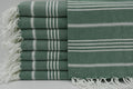 Dark Green Monaco Turkish Towel – Lightweight Quick Dry Beach & Bath Towel, Luxury Turkish Cotton Spa Towel, Travel & Pool Towel