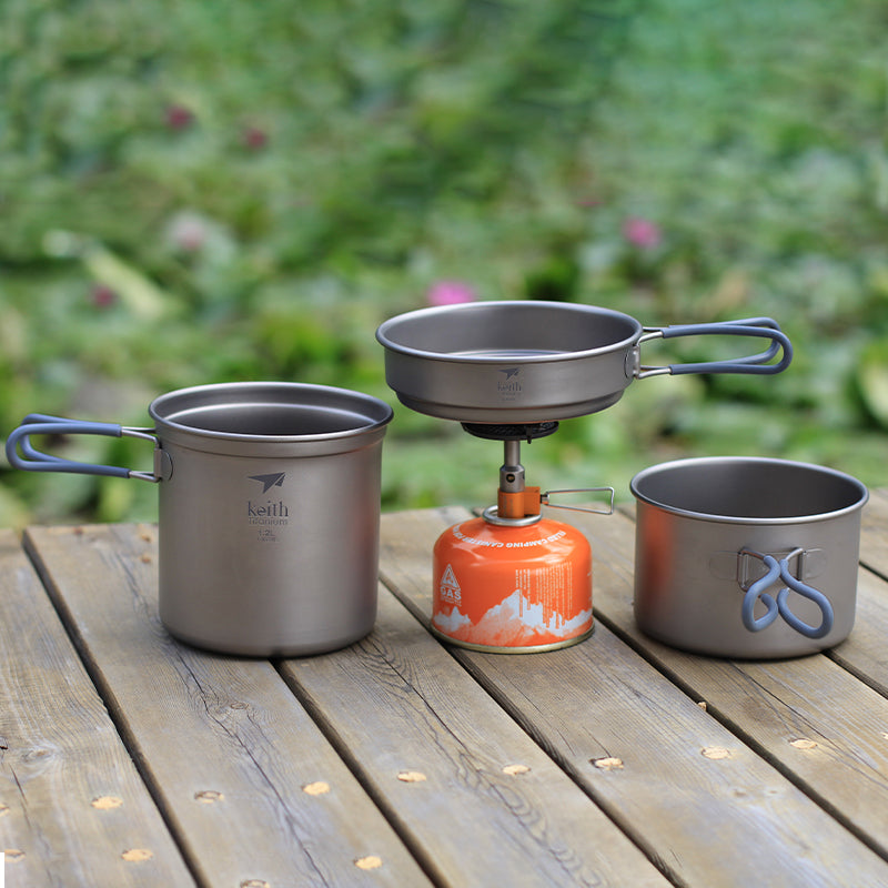 KEITH Titanium 3-Piece Pot and Pan Cook Set, 2400ml - Ti6014-1