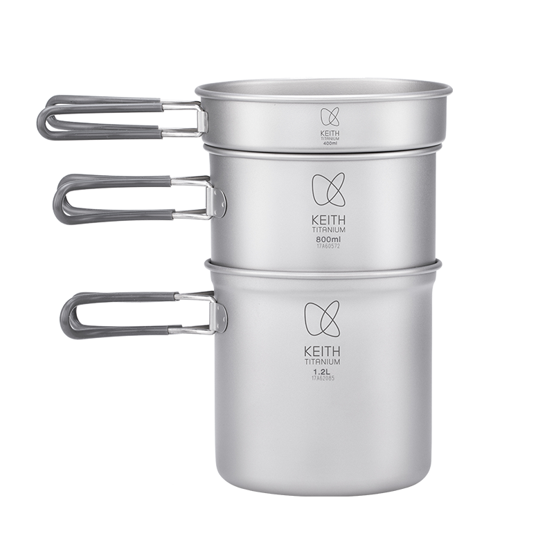 KEITH Titanium 3-Piece Pot and Pan Cook Set, 2400ml - Ti6014-0
