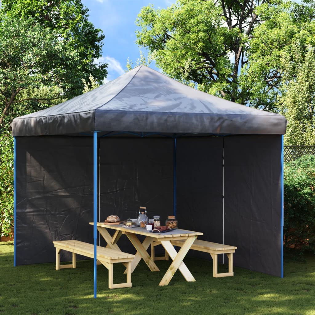 Vidaxl tent sidewalls with zipper pe anthracite 2 pcs-0