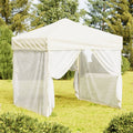 Vidaxl foldable party tent with side walls 2x2 m cream-colored-0