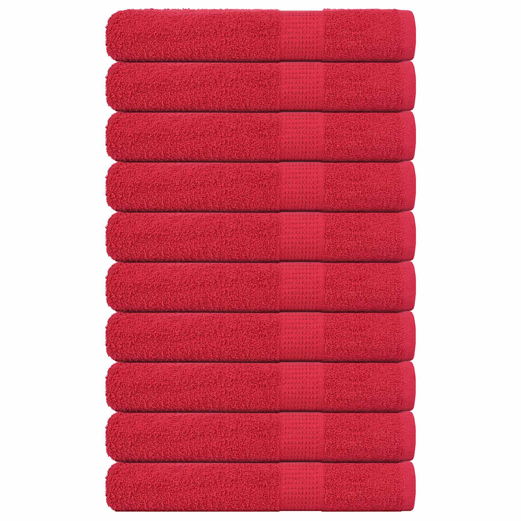 Vidaxx towels 10 pcs 100x200 cm 360 g m² 100% cotton red