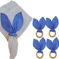 Maison Charlo | Easter Set of 4 Charm Blue Bunny Ears Napkin Rings | Dining Table Decor-0
