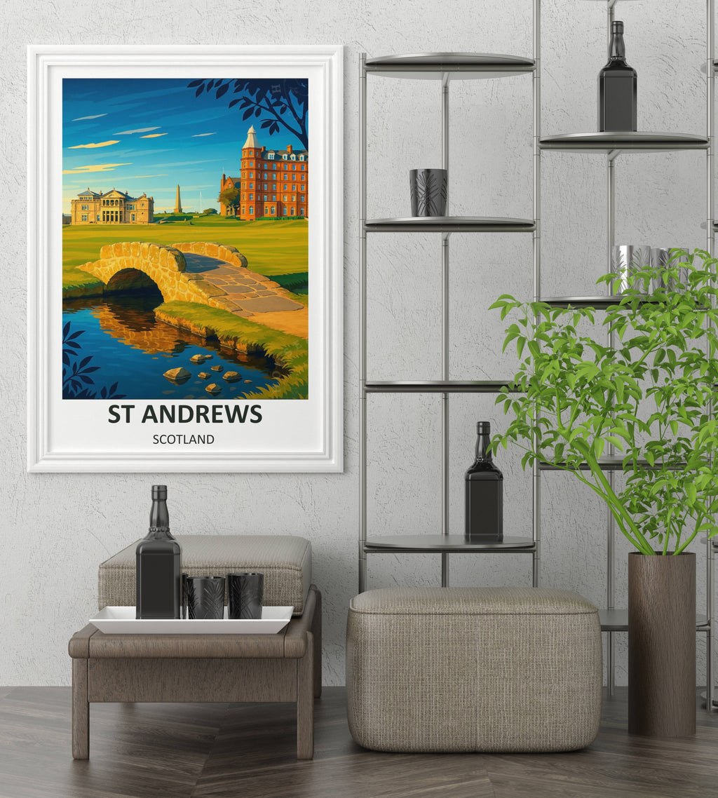 St Andrews Swilcan Bridge Golf Poster Fine Art Print