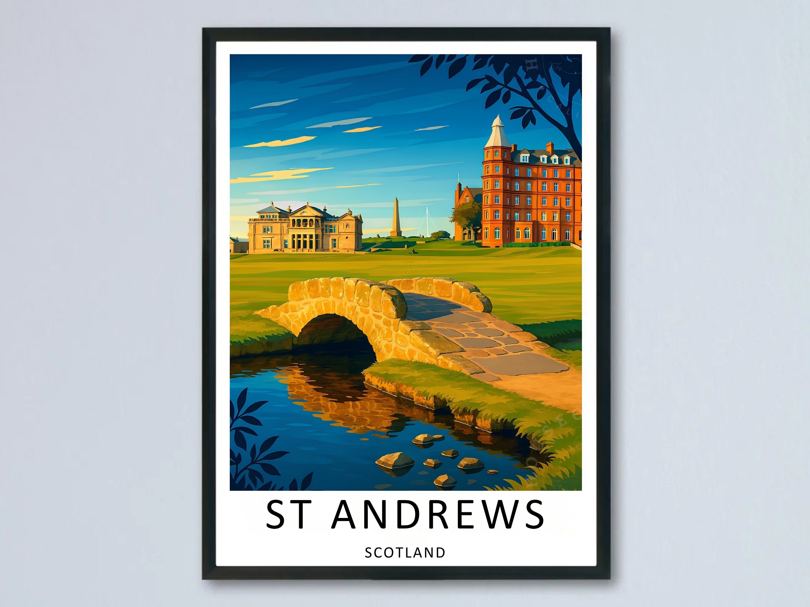 St Andrews Swilcan Bridge Golf Poster Fine Art Print