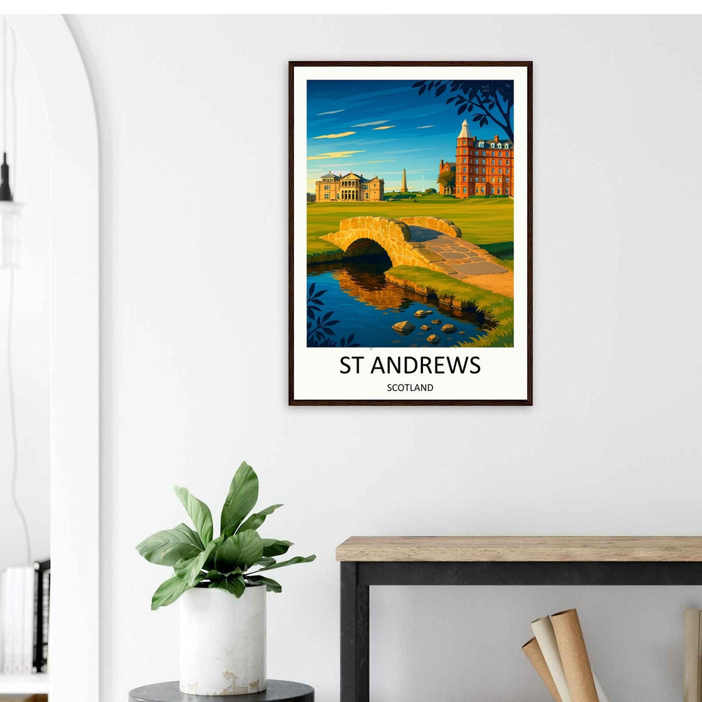 St Andrews Swilcan Bridge Golf Poster Fine Art Print