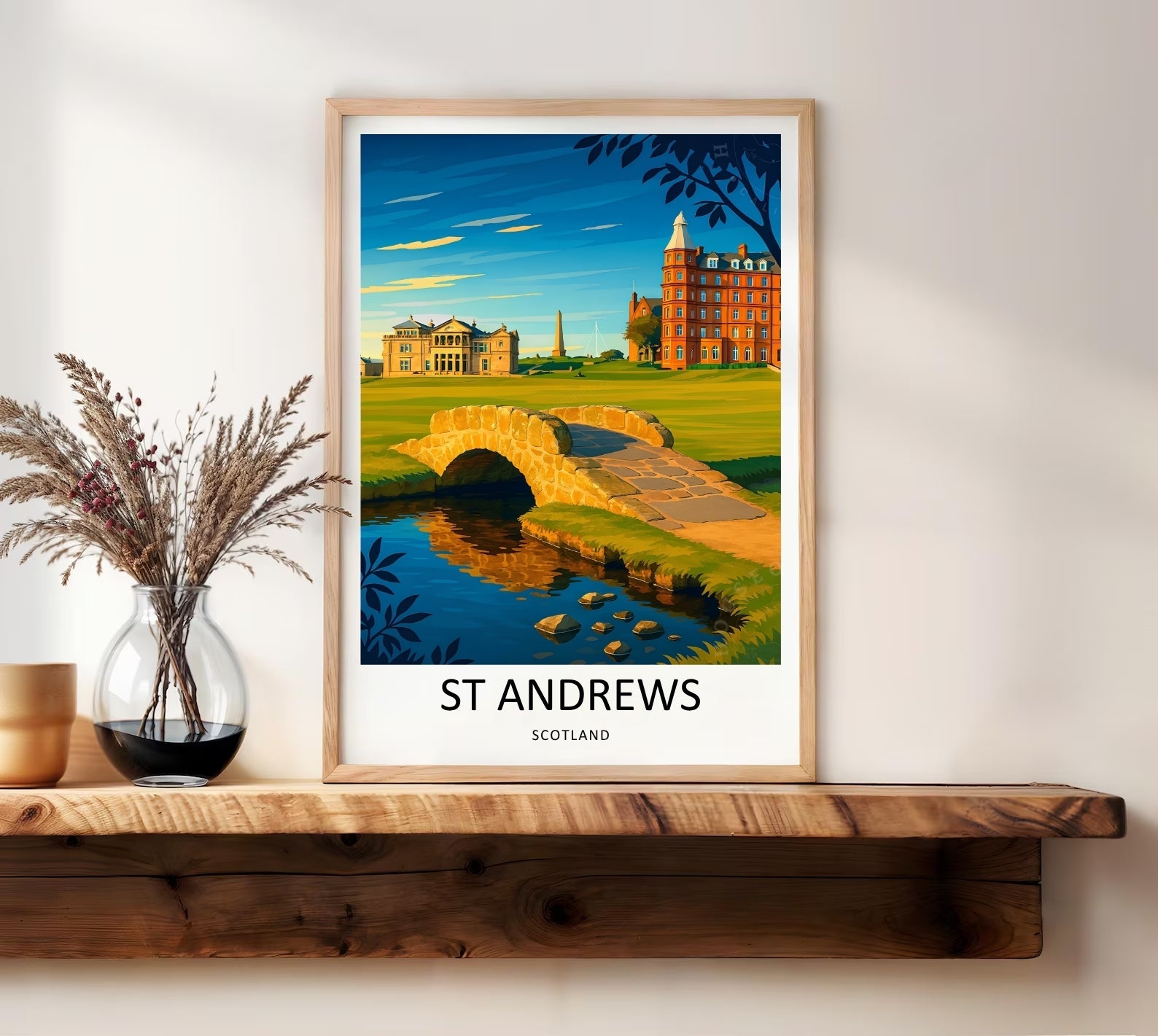 St Andrews Swilcan Bridge Golf Poster Fine Art Print
