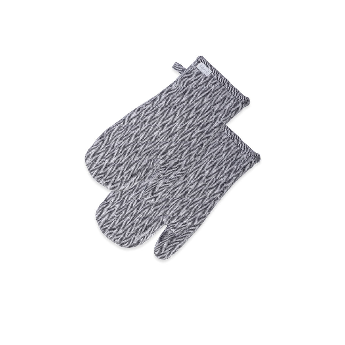 NNEDSZ Rans Herringbone Black Cotton Set of 2 Oven Gloves