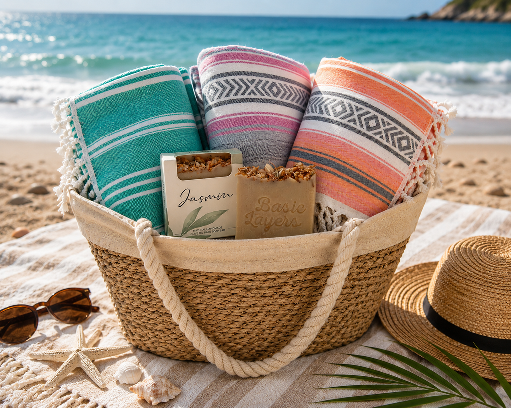 The Beach Bundle – Turkish Towel + Hand Towel + Artisan Soap