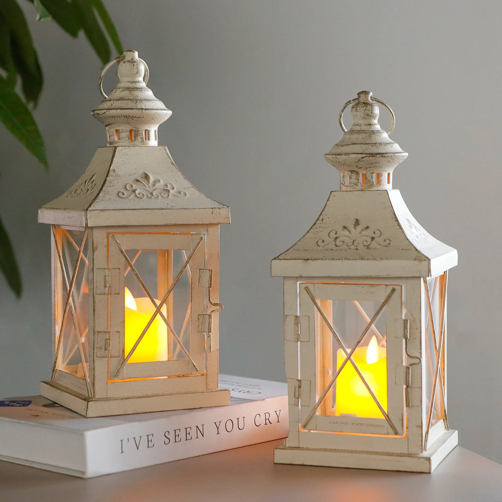 Set of 2 11''High Decorative Candle Lantern-4