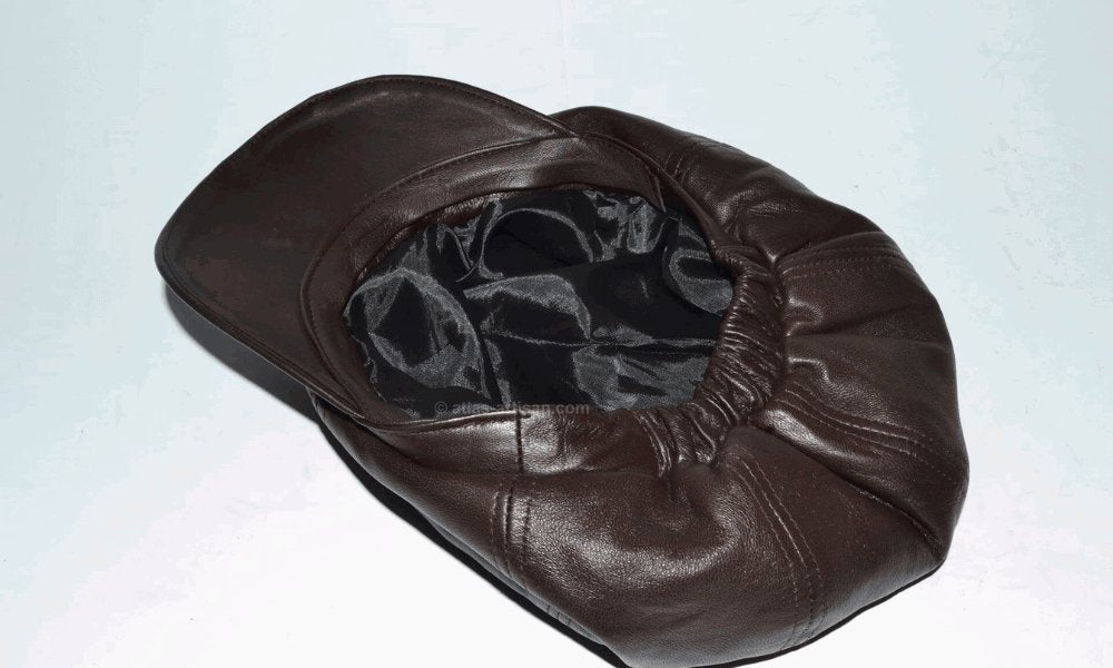 Leather Beret Cap