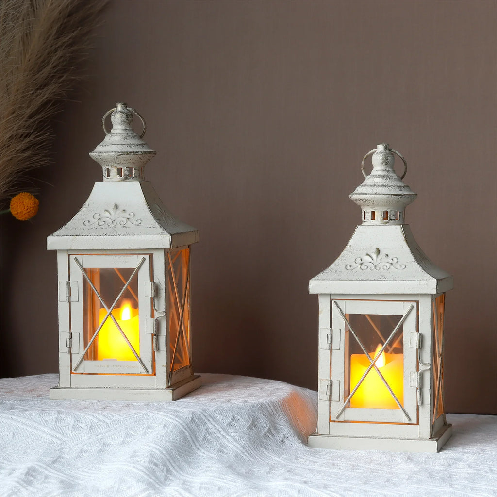 Set of 2 11''High Decorative Candle Lantern-2