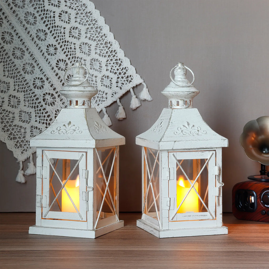 Set of 2 11''High Decorative Candle Lantern-0
