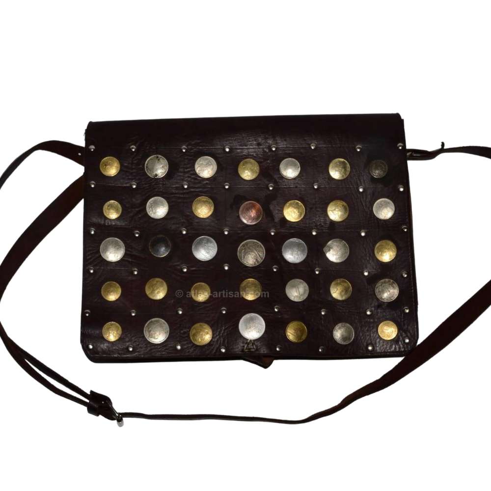 Satchel leather Bag Coins